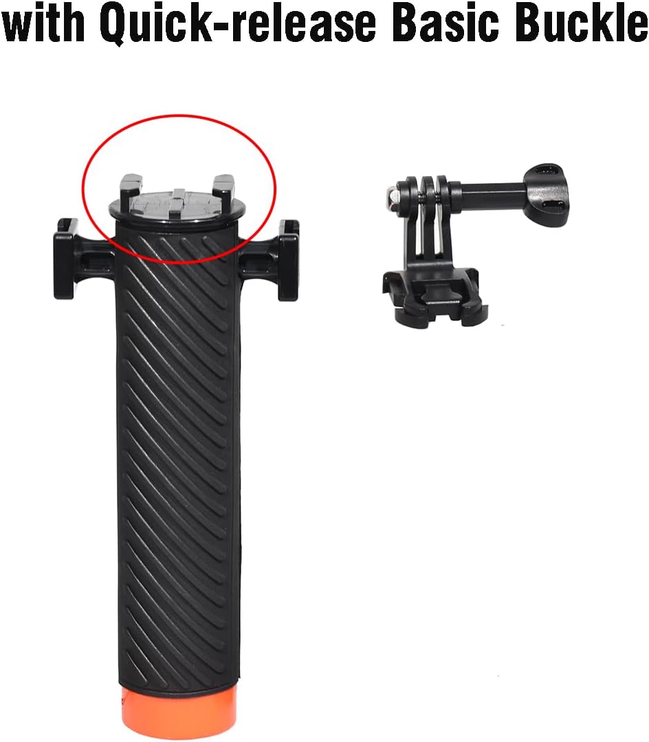 Fotoleey Action Camera Floating Hand Grip Compatible with Insta360 X4, X3, GO 3, Ace Pro & Go Pro Hero 12, 11, 10, DJI Action Cameras with Cold Shoe Interface, Support Light and Microphone