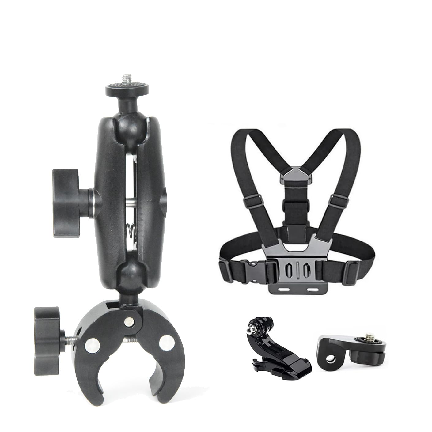 Fotoleey Accessory Kit for Insta360 X4,X3 Selfie Stick Chest Mount Harness Chesty Vest Head Mount Strap Compatible with GoPro Hero 12, Hero 11, Hero 10, DJI Osmo Action