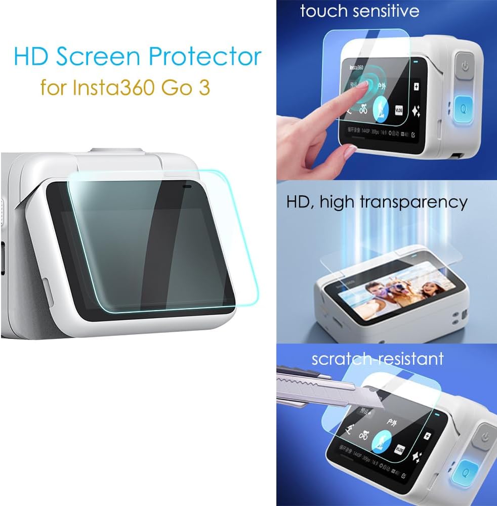 Fotoleey Protective Case for Insta360 GO 3 with Screen Protector and Lens Protector
