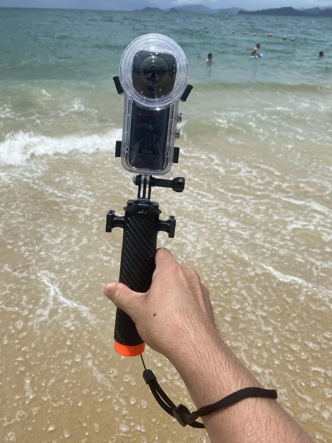 Fotoleey Action Camera Floating Hand Grip Compatible with Insta360 X4, X3, GO 3, Ace Pro & Go Pro Hero 12, 11, 10, DJI Action Cameras with Cold Shoe Interface, Support Light and Microphone