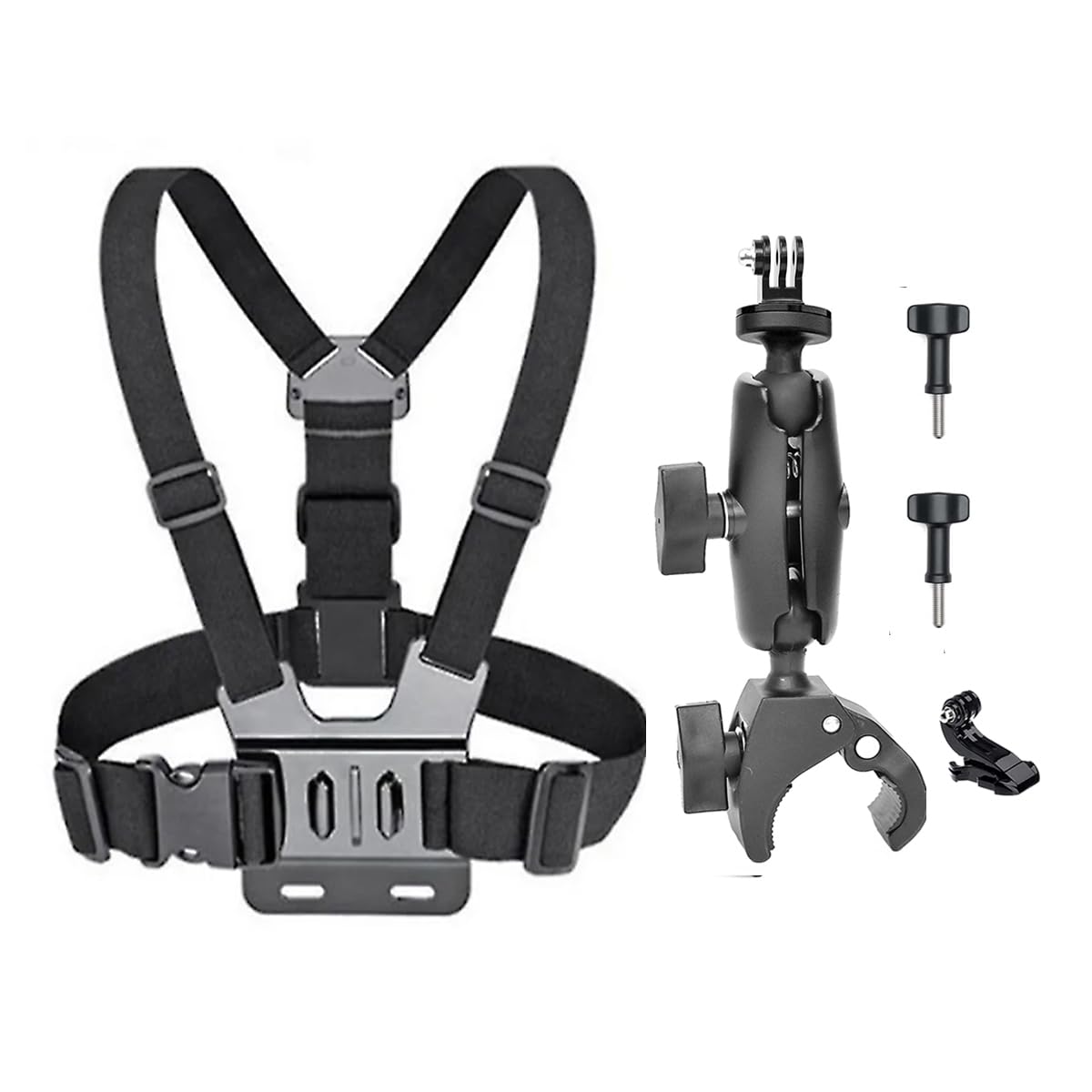 Fotoleey Accessory Kit for Insta360 X4,X3 Selfie Stick Chest Mount Harness Chesty Vest Head Mount Strap Compatible with GoPro Hero 12, Hero 11, Hero 10, DJI Osmo Action