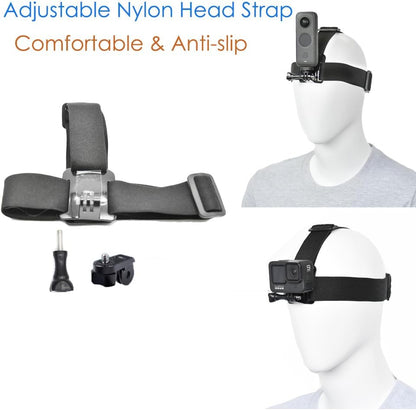 Accessory Kit for Insta360 X5/X4/X3/Ace Pro/Go3S - Chest, Backpack & Head Strap Mount Bundle Compatible with GoPro Hero 13-10