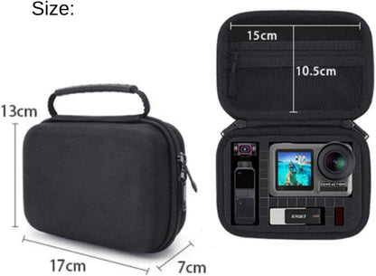 Body Camera Case with DIY Foam - Hard Shell EVA Storage for Thumb Camera, Action Camera - Shockproof, Anti-Pressure, Portable (17x13x7cm, 162g, Black)
