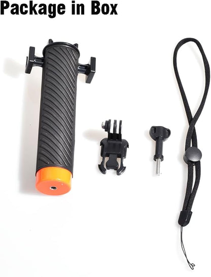 Fotoleey Action Camera Floating Hand Grip Compatible with Insta360 X4, X3, GO 3, Ace Pro & Go Pro Hero 12, 11, 10, DJI Action Cameras with Cold Shoe Interface, Support Light and Microphone