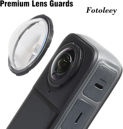 Fotoleey Glass Lens Guard for Insta360 X4 Including HD Screen Protector, Tempered Film, 9H Hardness