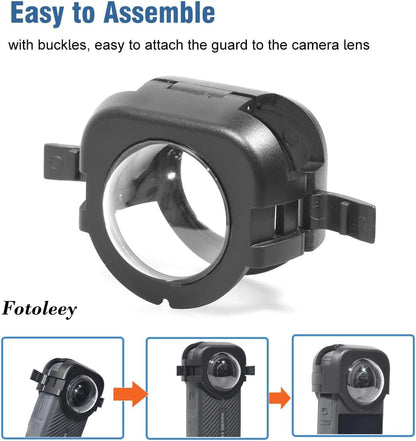 Fotoleey Premium Lens Guard for Insta360 X4 Tempered Glass 9H Hardness High Light Transmittance
