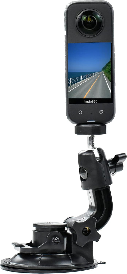 Car Mount Suction Cup Dashboard Camera Holder, Compatible with Insta360 One X2, Portable Vehicle DVR