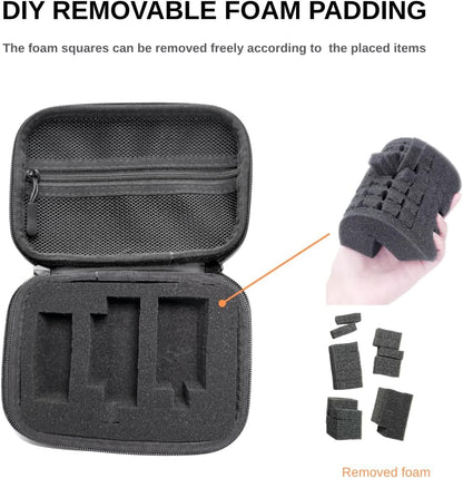 Body Camera Case with DIY Foam - Hard Shell EVA Storage for Thumb Camera, Action Camera - Shockproof, Anti-Pressure, Portable (17x13x7cm, 162g, Black)