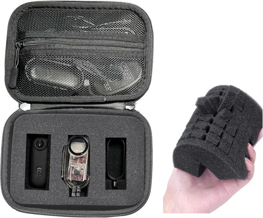 Body Camera Case with DIY Foam - Hard Shell EVA Storage for Thumb Camera, Action Camera - Shockproof, Anti-Pressure, Portable (17x13x7cm, 162g, Black)