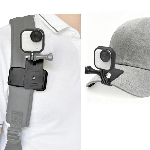 Fotoleey Camera Backpack Mount for Insta360 Go Ultra, Including Camera Cap Clip Mount, Frame and Screw